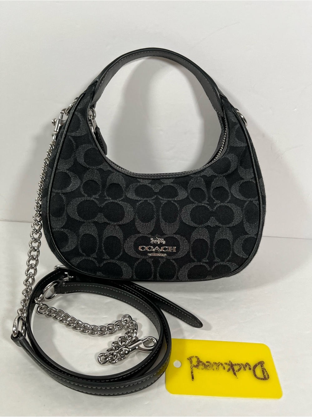 Coach Carmen Mini Crossbody Bag In Signature denim/Silver/Black NWT